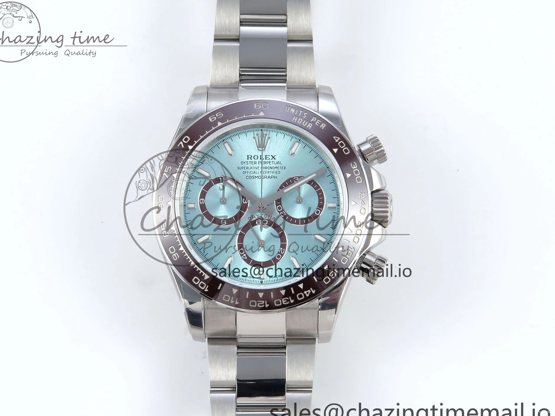 126506 1:1 Edition Ice Best SH4131 Daytona Strap V5 on Blue QF SS Dial Bracelet 0330